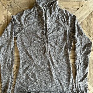 Athleta Gray Quarter-Zip Pullover